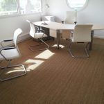 Bureau simple vague + pied bureau alu/violine + retour violine + siège dossier filet violine